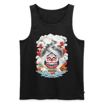 Japanischer Daruma Ästhetik Yokai Vintage - Männer Premium Bio Tank Top - Schwarz - Vorne - AI Model Male 178 light (178cm)