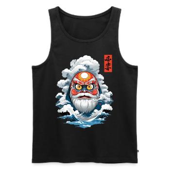 Japanischer Daruma Ästhetik Vintage Yokai - Männer Premium Bio Tank Top - Schwarz - Vorne - AI Model Male 178 light (178cm)