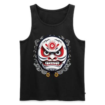 Japonais Daruma Esthétique Vintage Design - Débardeur bio Premium Homme - noir - Devant - AI Model Male 178 light (178cm)