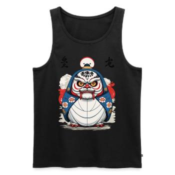 Japanese Daruma Aesthetic Yokai Design - Men's Premium Organic Tank Top - black - Front - Michal (187cm)