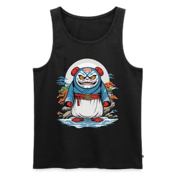 Daruma Japonais Esthétique Yokai Vintage - Débardeur bio Premium Homme - noir - Devant - Michal (187cm)