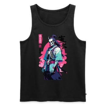 Oni Skeleton Samurai Vaporwave Esthétique - Débardeur bio Premium Homme - noir - Devant - Michal (187cm)