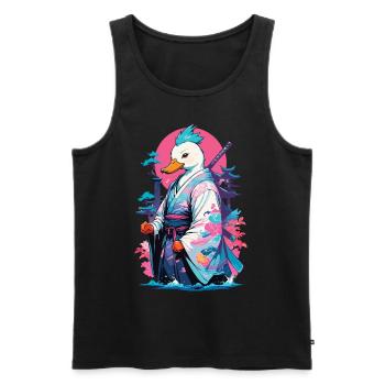 Esthétique Samurai Duck Style Vaporwave - Débardeur bio Premium Homme - noir - Devant - Michal (187cm)