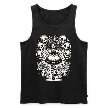 Creepy Emo E-Girl Design gothique foncé - Débardeur bio Premium Homme - noir - Devant - Michal (187cm)