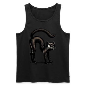 Creepy Black Witch Cat Extraordinary - Men's Premium Organic Tank Top - black - Front - Michal (187cm)