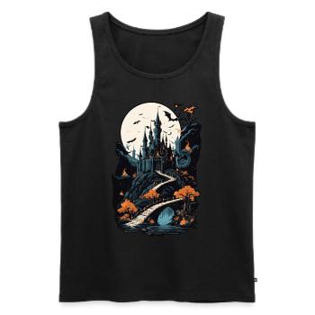 Spooky Haunted Castle Magical Haunted Castle - Men's Premium Organic Tank Top - black - Front - AI Model Male 178 light (178cm)