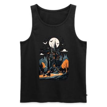Spooky Haunted Castle Magical Haunted Castle - Men's Premium Organic Tank Top - black - Front - AI Model Male 178 light (178cm)