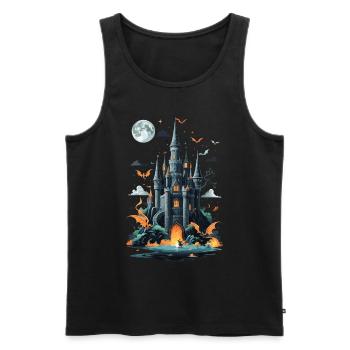 Spooky Haunted Castle Magical Haunted Castle - Men's Premium Organic Tank Top - black - Front - AI Model Male 178 light (178cm)