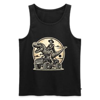 Dinosaures sur Monster Truck Motorsport Lovers - Débardeur bio Premium Homme - noir - Devant - Michal (187cm)