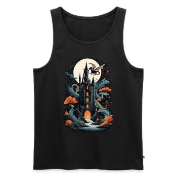Spooky Haunted Castle Magical Haunted Castle - Men's Premium Organic Tank Top - black - Front - AI Model Male 178 light (178cm)