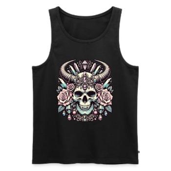 Pastel Goth Aesthetic Düsteres Skull Design - Männer Premium Bio Tank Top - Schwarz - Vorne - Michal (187cm)