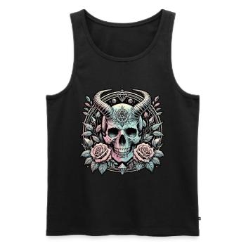 Pastel Goth esthétique Dark Skull Design - Débardeur bio Premium Homme - noir - Devant - Michal (187cm)