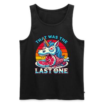 Creepy unicorn lover lust for macabre - Men's Premium Organic Tank Top - black - Front - AI Model Male 178 light (178cm)