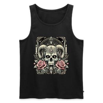 diy halPastel Goth Esthétique Gloomy Skull Design - Débardeur bio Premium Homme - noir - Devant - Michal (187cm)