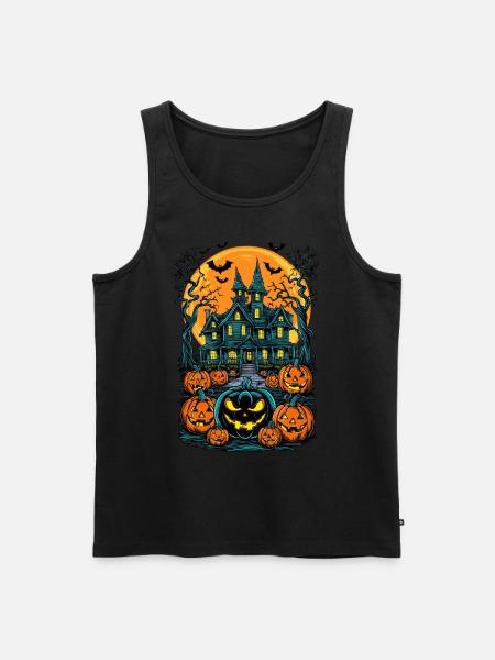 Spooky Haunted House Spooky Haunted Villa - Men's Premium Organic Tank Top - black