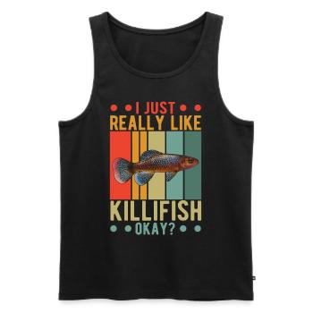 Killifish Quarium Fish - Men's Premium Organic Tank Top - black - Front - Michal (187cm)