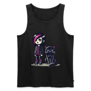 Pastel Goth Style Lover - Men's Premium Organic Tank Top - black - Front - AI Model Male 178 light (178cm)
