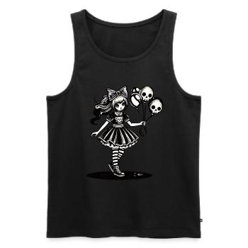 Kawaii Goth Girl Düsteres Gothic Design - Männer Premium Bio Tank Top - Schwarz - Vorne - AI Model Male 178 light (178cm)