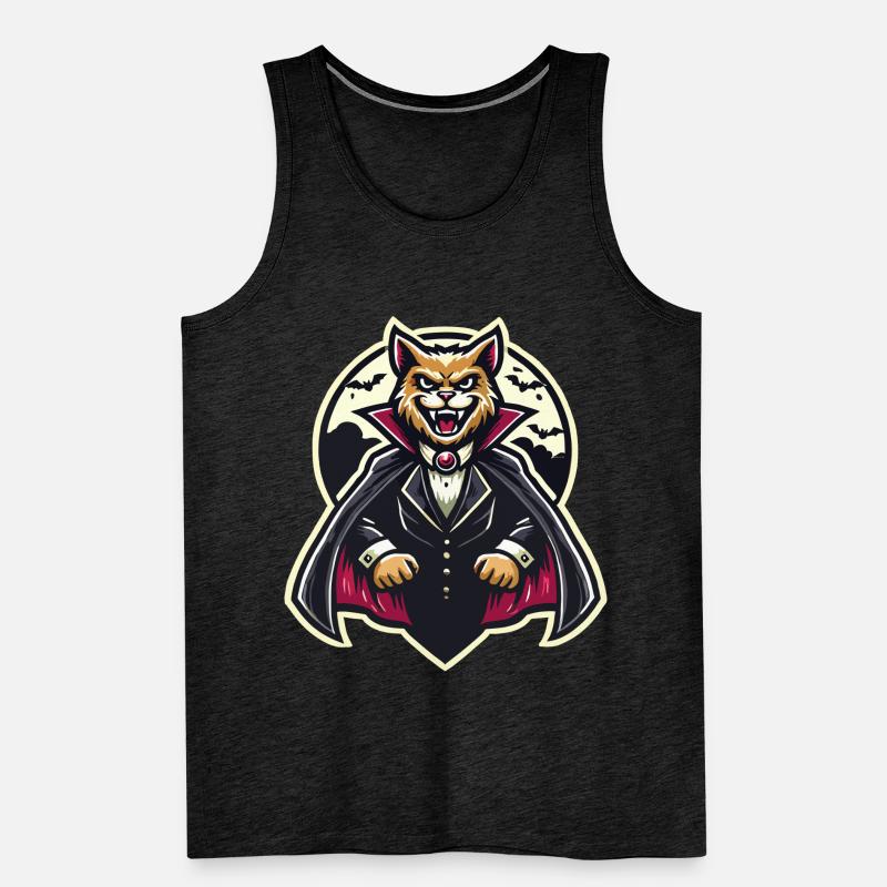 Chat vampire Chat d’Halloween mignon Débardeur bio Premium Homme