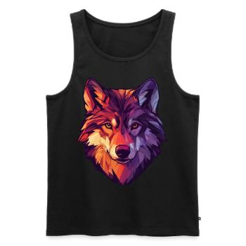 Floral Wolf Vintage Blumen Wolf Gesicht für Wölfe - Männer Premium Bio Tank Top - Schwarz - Vorne - AI Model Male 178 light (178cm)