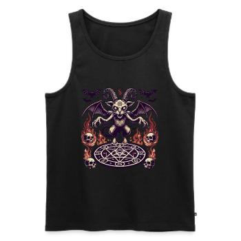Creepy Devil Cat Dark Cats Summoning - Men's Premium Organic Tank Top - black - Front - AI Model Male 178 light (178cm)