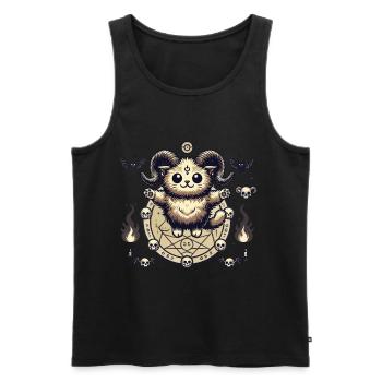 Kawaii Lucifer Cat Funny Cats Summoning - Men's Premium Organic Tank Top - black - Front - AI Model Male 178 light (178cm)