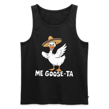 Me Goose-ta Lustige Gans im Sombrero Design - Männer Premium Bio Tank Top - Schwarz - Vorne - AI Model Male 178 light (178cm)