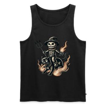 diCreepy Devil Cat Dark Cats Design - Men's Premium Organic Tank Top - black - Front - AI Model Male 178 light (178cm)