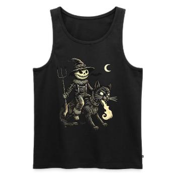 Creepy Devil Cat Dark Cat Rider - Men's Premium Organic Tank Top - black - Front - AI Model Male 178 light (178cm)