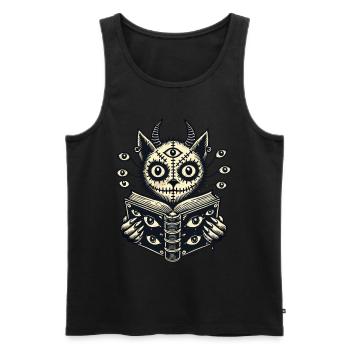 Devilish Demons Cat Horror Cat Design - Men's Premium Organic Tank Top - black - Front - AI Model Male 178 light (178cm)
