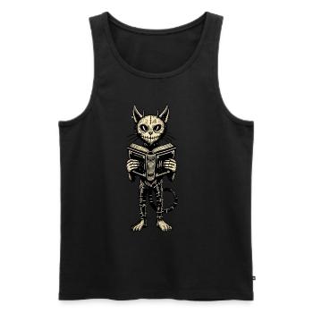 Démons effrayants chat chat noir design - Débardeur bio Premium Homme - noir - Devant - AI Model Male 178 light (178cm)