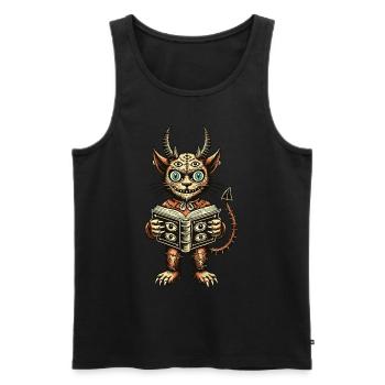 Creepy Demons Chat Propriétaire de chat gothique - Débardeur bio Premium Homme - noir - Devant - Michal (187cm)