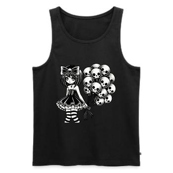 Kawaii Goth Girl Düsteres Gothic Design - Männer Premium Bio Tank Top - Schwarz - Vorne - AI Model Male 178 light (178cm)