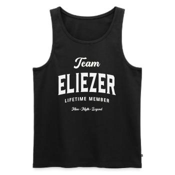 Team Eliezer Personalized Name Eliezer - Men's Premium Organic Tank Top - black - Front - AI Model Male 178 light (178cm)