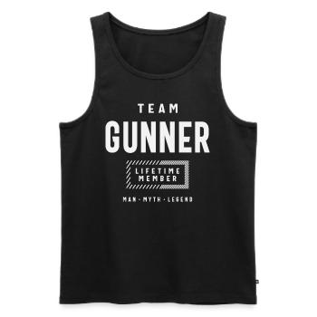 Team Gunner Personalized Name Gunner - Men's Premium Organic Tank Top - black - Front - AI Model Male 178 light (178cm)
