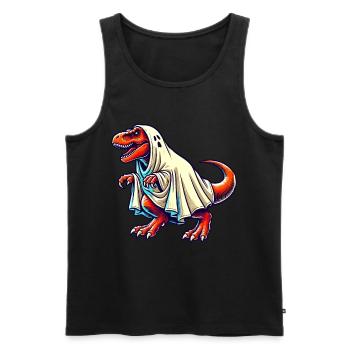 Mignon Dinosaure Fantôme Drôle T-Rex - Débardeur bio Premium Homme - noir - Devant - Michal (187cm)