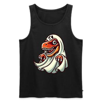 Mignon Dinosaure Fantôme Drôle T-Rex - Débardeur bio Premium Homme - noir - Devant - Michal (187cm)