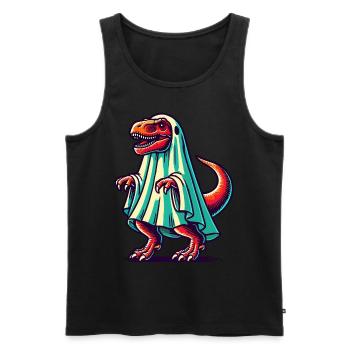 Cute Dinosaur Ghost Funny T-Rex - Men's Premium Organic Tank Top - black - Front - Michal (187cm)