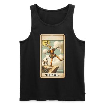 Tarotkarten Design Der Narr Halloween Vintage - Männer Premium Bio Tank Top - Schwarz - Vorne - Michal (187cm)