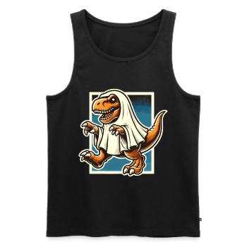 Mignon Dinosaure Fantôme Drôle T-Rex - Débardeur bio Premium Homme - noir - Devant - Michal (187cm)