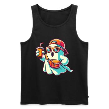 Boo-Jee Gespenst Lustiger Modischer Geist - Männer Premium Bio Tank Top - Schwarz - Vorne - AI Model Male 178 light (178cm)