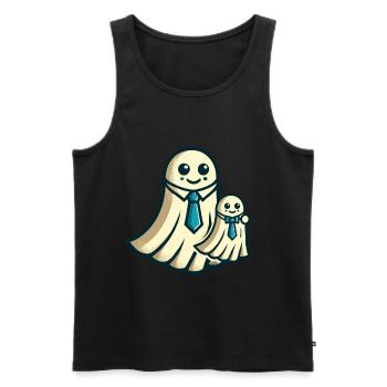 Dad Ghost Father with Child Funny Halloween - Men's Premium Organic Tank Top - black - Front - Michal (187cm)
