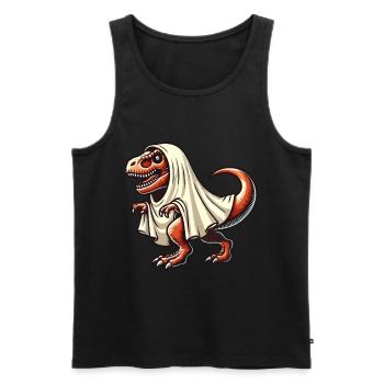 Cute Dinosaur Ghost Funny T-Rex - Men's Premium Organic Tank Top - black - Front - Michal (187cm)