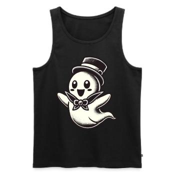 Funny Magician Ghost Cute Halloween - Men's Premium Organic Tank Top - black - Front - Michal (187cm)