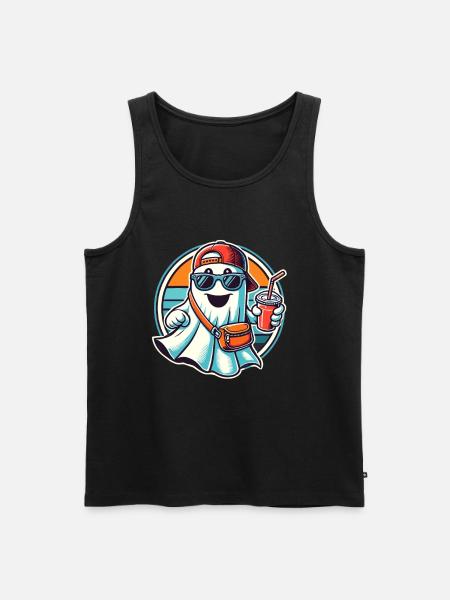 Boo-Jee Ghost Funny Fashionable Ghost - Men's Premium Organic Tank Top - black