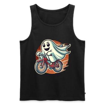 Bicycle Riding Ghost Funny Ghost - Men's Premium Organic Tank Top - black - Front - AI Model Male 178 light (178cm)