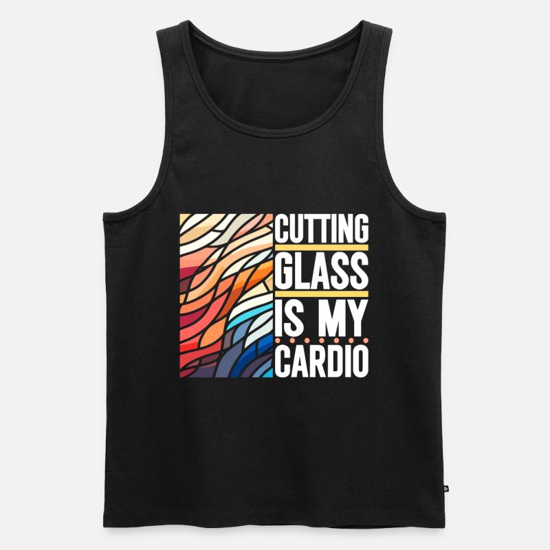 Buntglaskünstler Buntglaskunst - Männer Premium Bio Tank Top - Schwarz