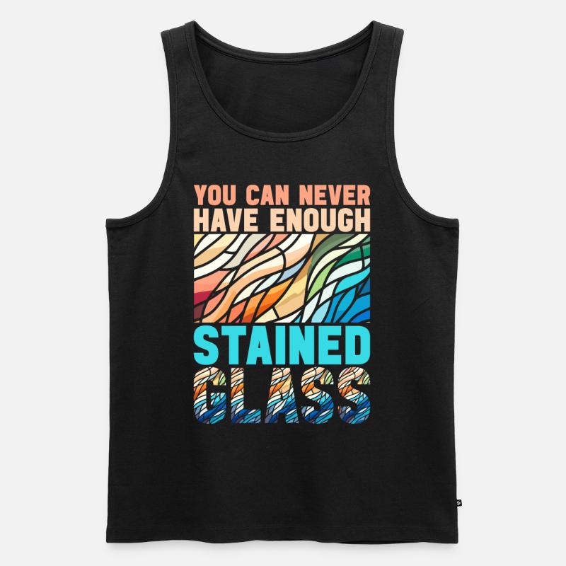 Buntglaskünstler Buntglaskunst - Männer Premium Bio Tank Top - Schwarz