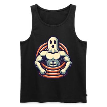 Bodybuilding Ghost Funny Gym Ghost - Men's Premium Organic Tank Top - black - Front - Michal (187cm)