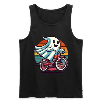 Fahrrad Fahrendes Gespenst Lustiger Geist - Männer Premium Bio Tank Top - Schwarz - Vorne - Michal (187cm)